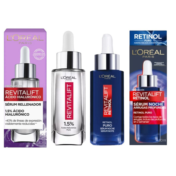 Pigalle FarmaciaLOREAL REVITALIFT RETINOL SERUM NOCHE+HIALURONICO SERUM COMBO [30+30ml]
