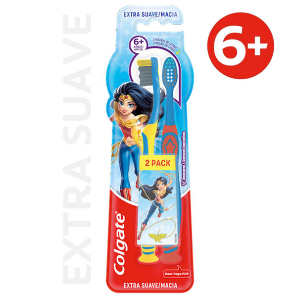 Imagen de COLGATE CEPILLO SMILES BATMAN & MUJER MARAVILLA PACK +6 años [2 uni.]
