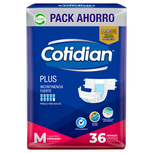 Imagen de COTIDIAN PAÑAL PLUS MEDIANO 36 uni.