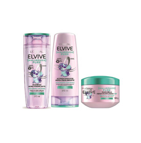 Imagen de PACK ELVIVE HIALURONICO PURE SHAMPOO + ACONDICIONADOR + TRATAMIENTO 370+370+300 ml
