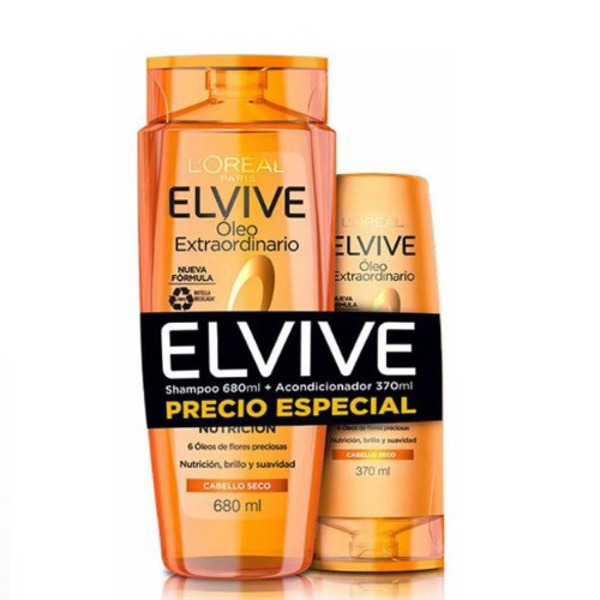 Imagen de ELVIVE SHAMPOO ÓLEO EXTRAORDINARIO EXTREME + ACONDICIONADOR (680 + 375 ml)
