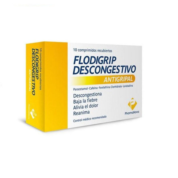 Imagen de FLODIGRIP DESCONGESTIVO 500+30+8+3mg [10 tab.]