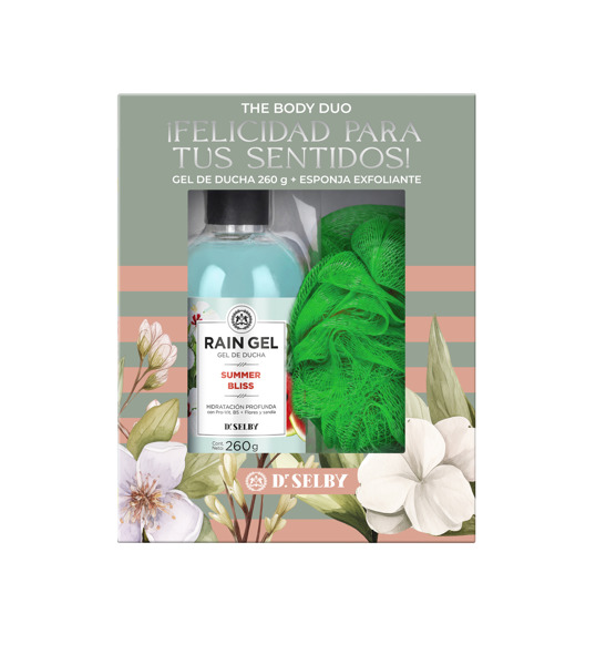 Imagen de RAIN GEL SUMMER DAY+ESPONJA EXFOLIANTE PACK [260grs+1uni]