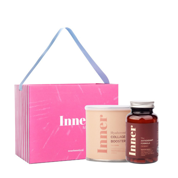 Imagen de INNER HYALURONIC COLLAGEN BOOSTER+ANTIOXIDANT FORMULA BOX BOX PACK [200gr+120cap.]