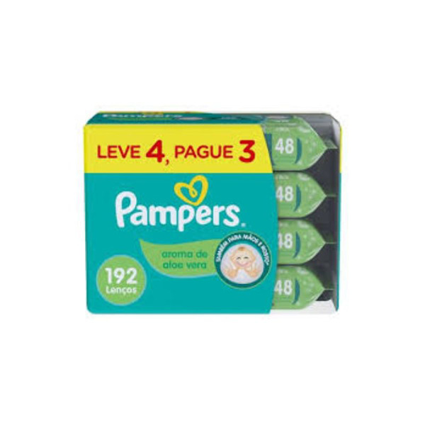 Imagen de PAMPERS TOALLITAS HUMEDAS ALOE VERA PACK LLEVE 4 PAGUE 3 [192 uni.]