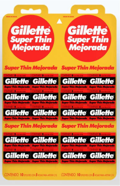 Imagen de GILLETTE HOJA DE AFEITAR SUPER THIN CARTEL [20 uni.]