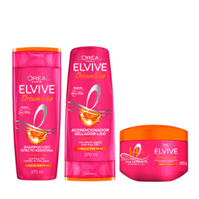 Imagen de PACK ELVIVE DREAM LISO SHAMPOO + ACONDICIONADOR + MASCARILLA 370+370+300 ml