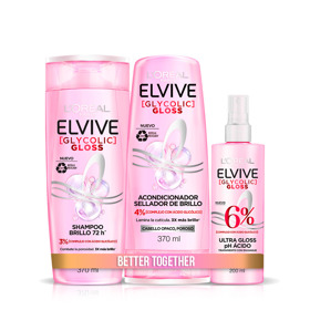 Imagen de PACK GLYCOLIC GLOSS SHAMPOO + ACONDICIONADOR + TRATAMIENTO 370+370+200 ml