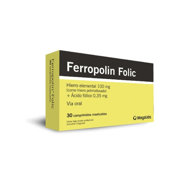 Imagen de FERROPOLIN FOLIC 100 mg [30 comp.]