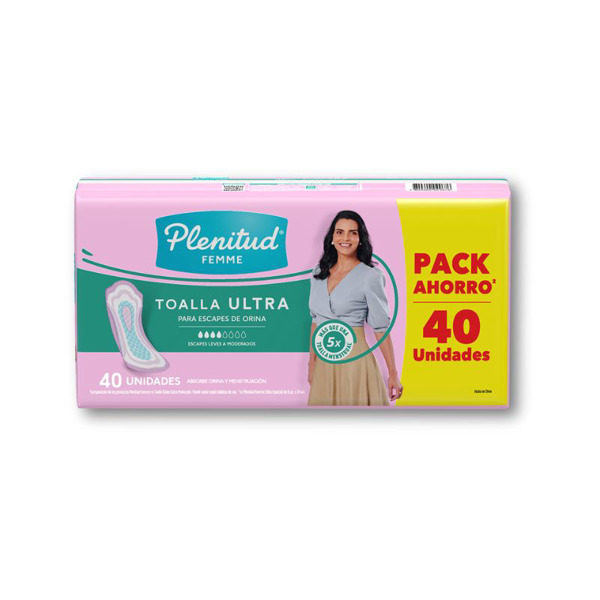 Imagen de PLENITUD FEMME TOALLA ADULTO ULTRA SIN ALAS [40 uni.]